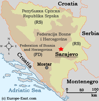 Clickable Map of Bosnia-Herzegovina