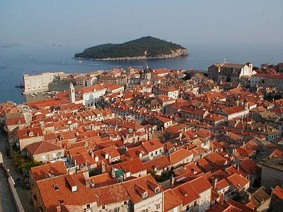 Dubrovnik: The old town and Lokrum island in the background