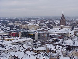 The modern shopping centre and the southern part of Riga