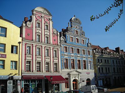 Szczecin: Recently rebuilt old buildings near the Old Town Hall