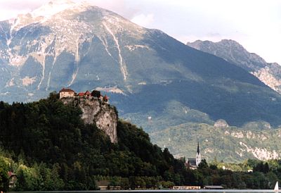 Bled Castle and the Karavanke range