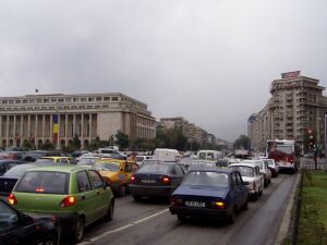 Pure traffic chaos in Bucharest