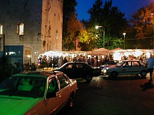Night bazaar next to Diocletian's palace