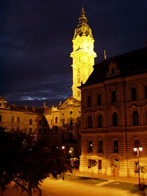 The neo-baroque town hall of Gyor