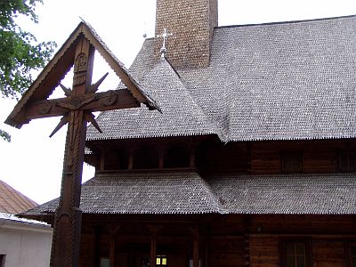 The wooden church in the centre of Viseu des Sus