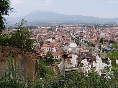 View on the centre of Prizren from the fortress