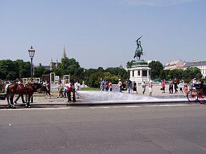 Improvised drinking trough for horses - Hofburg, Vienna